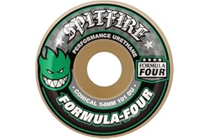 SPITFIRE WHEELS (JEU DE 4) F4 101D CONICAL GREEN PRINT 54MM