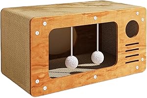 Uozonit Maison pour Chat, grattoir, Maison pour Chat en Carton, Maison de grattage 2 en 1, lit combiné, Lounge et cachette pour Chats domestiques