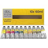 Winsor &amp; Newton Gallery Acrylic Paint, Multicolor, Set of 10 2 fl oz Tubes, 600
