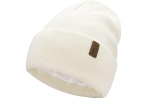 BEQUEMER LADEN Damen Herren Winter Warm Beanie Mütze Strickmütze Slouchy Thermo Wintermütze Cuffed Skull Cap mit Fleece Gefütterte Frauen Geschenk