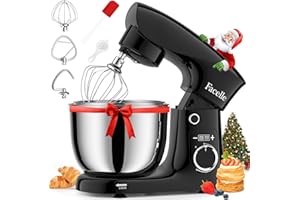 Impastatrice Planetaria Offerta 1500W, Facelle 5,5L & 4,5L Robot da Cucina Multifunzione, 10+P Impastatrice a Spirale Professionale con Gancio per Impastare, Frusta Piatta, Frusta, Bassa Rumorosità