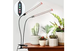 ‎FECIDA FECiDA 18W Clip Pflanzenlampe 2000 Lumen, Vollspektrum Pflanzenlampe mit Zeitschaltuhr für Zimmerpflanzen, Grow Light mit High PPFD Wachstumslampen für Blumen, Gemüse, Hydroponik mit Timer 4,8,12 Hr