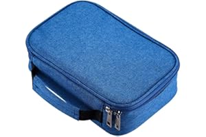 AMGOMH Pencil Case, 72 Slots Multi-Functional Large Capacity Pens Case Pencil Pouch Wrap Coloring Pencil Holder Organizer Stationary Bag with Interior Zippered Pocket for Small Accessories (Blue)