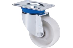 Rueda Industrial Alta Carga Giratoria, RUEDAS ALEX - TV TN, Fijación de Placa, Cojinete Liso, Aro de Nylon, Ø 150 mm