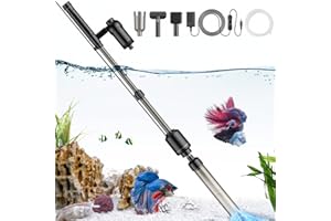 AKKEE Electric Aquarium Vacuum Gravel Cleaner, 6 in 1 Fish Tank Gravel Cleaner Automatic Siphon Vacuum Cleaner Kit