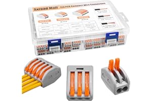 AXROAD MALL Compact Wire Connectors, 120 Pcs Electrical Connector Blocks Compact Splicing Connectors, Lever Nut Assortment Conductor with 40pcs Clamp 2-Port/ 60pcs Clamp 3-Port/20pcs Clamp 5-Port (120 PCS)