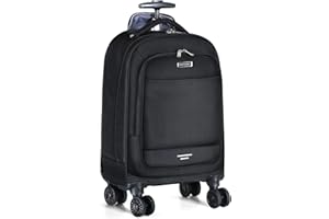 Ponhog Mochila con Ruedas - Mochila para portátil de 17 Pulgadas con 4 Ruedas giratorias Mochila de Viaje para Mujeres Hombres