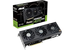 ASUS PROART NVIDIA GeForce RTX 4070 SUPER OC Edition Scheda Grafica 12 GB GDDR6X, 192 Bit, PCIe 4.0, HDMI, DisplayPort, Nero, PROART-RTX4070S-O12G