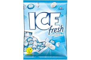 ‎BUNTE WELT ICE fresh – 1x475g – Kühlende und erfrischende Eisbonbons mit mild-aromatischem Geschmack – Vegane Bonbons