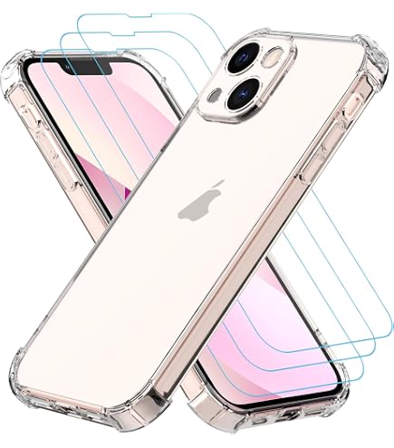 Totill IPhone 14 Hoes – Ultra Transparante TPU Siliconen Case + 3x Gehard Glas Screenprotector – Flexibel En Schokbestendig
