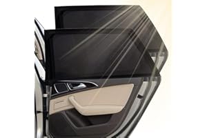 QUALDESN 2 PCS Car Window Shades for Baby, Universal Stretchable Window Sun Shade, Sun or Kids with UV Protection, High Elastic Car Shades, Breathable Children's Rear Window Shades(61x60cm)