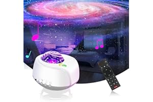 YTKIH Der größte Abdeckungsbereich Sternenhimmel Projektor, Led Galaxy Projector, mit Wechselnden Nebel- und Galaxienformen Nachtlicht Sternenhimmel(Weiss)