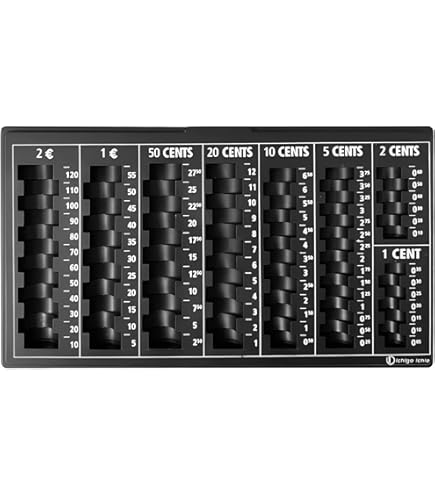 Contamonete Portamonete Classificatore - Vassoio Con 8 Colonne, 33x18.5 Cm, Per Gestione Monete - Foto 6
