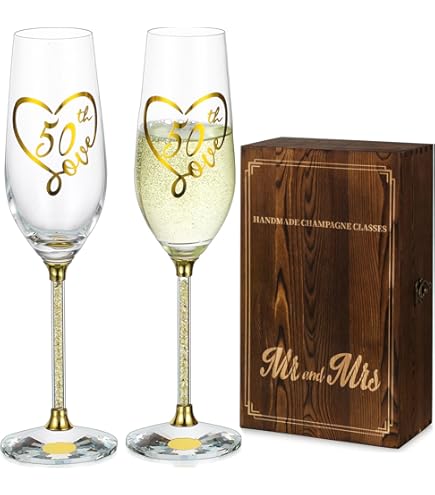 Flûtes à Champagne Moët & Chandon Dorées – Lot De 6, Verre Véritable, 450 Ml | Pour Occasions élégantes