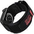 Nereides Compatible with Apple Watch Series 10 Straps 49mm 46mm 45mm 44mm,Braided Nylon Sports Replacement Band, Hook & Loop Design for iWatch Strap Series 10 9 8 7 6 5 4 SE1/2 Ultra1/2 Black