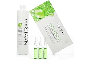 NAVIR PROFESIONAL NAVIR Professionale | Fiale Anticaduta per Capelli + Shampoo Anticaduta | Placenta Vegetale, Cheratina ed Estratti Vegetali | Donna e Uomo (Shampoo 500 ml + Fiale 10 x 10 ml)