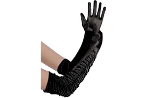 BABEYOND Długie rękawiczki wieczorowe satynowe rękawiczki na łokcie ślubne fantazyjne rękawiczki do sukni ślubnej studniówki rękawiczki operowe styl lat 20. XX wieku dla kobiet