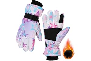 GEKMOR Women Waterproof Ski Gloves, Winter Touchscreen Thermal Gloves with Fleece, Windproof Snowboard Gloves for Skiing Running Bike Riding Hiking Motorcycle and Cycling Outdoor Activity