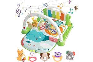 SKY-TOUCH Baby Gyms Play Pad,Crawling Mat Toy,Kick & Play Piano Gym,Detachable Tummy Time Mat with Music and Lights, Musical Electronic Learning Toys, Activity Center for Babies and Toddlers
