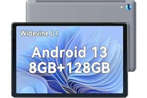 HiGrace Tablet 10 inch, Android 13 Octa core Tablets with 8GB+128GB/1 TB, WiFi 6, 5MP+8MP Camera, Bluetooth 5.0, Tablet PC with Widevine L1 - Gray