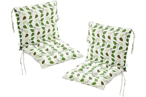 Morkite Lot de 2 coussins de chaise avec dossier - Coussin de dossier avec rubans - Pour chaise de jardin - 40 x 80 cm