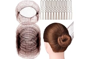 NJCXOLA Filet Chignon,20 Pièces Filets À Cheveux Élastiques,avec 40 pcs U Forme Pinces à Cheveux, Filets à Cheveux Invisibles,pour Ballet, Danse, Infirmière Ainsi de Suite