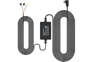 REDTIGER F7N Kit di cavi rigidi per Dash Cam, Kit di cavi rigidi con porta USB C da 21,5 Piedi per Dashcam, Conversione da 12V-24V a 5V/2,5A Protezione a Bassa Tensione