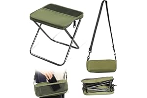 nnOuOnn Portable Foldable Backpack Stool for Camping, Small Folding Chair for adults, Lightweight Mini Pocket Fold Up Telescopic Stools for Fishing Travel Hiking Garden (Green, Large)