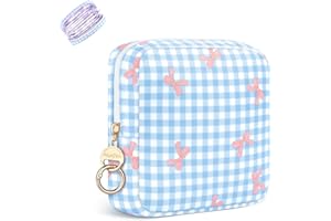 PLAYEXEN Neceser Compresas para Niña Bolso de Almacenamiento para Compresas Salvaslip Algodon Tampons Pequeño Neceser Servilletas Sanitarias Bolsa Menstrual Portátil Regalo para Mujer Adolescent Niña(Azul)