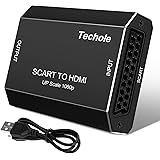 SCART auf HDMI Konverter, Techole Aluminium Scart zu HDMI Konverter 1080P / 720P Scart HDMI Adapter mit Vergoldetem HDMI Ansc