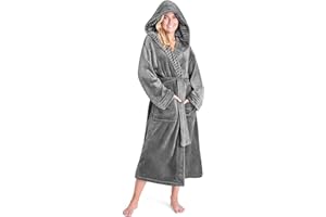 CityComfort Bademantel Damen Flauschig, Morgenmantel Damen, Damen Geschenke, Hausmantel Damen, Bademantel Damen mit Kapuze