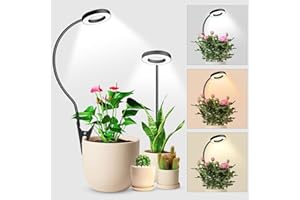 Wolezek - Luces de cultivo para plantas de interior de espectro completo, con clip en 3 colores, dos opciones de instalación para cultivo en interiores con cuello de cisne de 360°, temporizador de