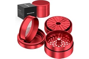 GENERIC Grinder PROFESIONAL 100% Aluminio Aeronáutico Anodizado con imanes N52| 63mm Ø con nuevo sistema de Triturado Premium | Grinder metálico de 4 partes y gran capacidad para especias y hierbas (Rojo)