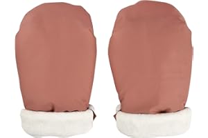 BÉABA, Guanti da passeggino/Protettori per le mani, Protezione da pioggia/neve, Chiusura a zip, Ultra caldi, morbidi, foderati in pile, antivento, impermeabili, traspiranti, terracotta