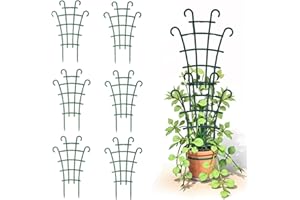 HXLJHALG 6Pcs Green Plastic Semicircular Climbing Plant Support Trellis for Indoor/Outdoor Plants, Mini Pot Support Stand, 10 x 6 Inch