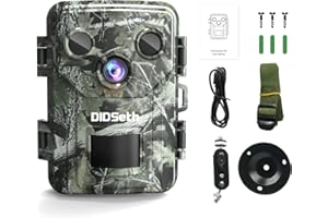 DIDseth Wildkamera 20MP HD, Wildkamera mit Bewegungsmelder Nachtsicht IP66 Wasserdicht, 120° Weitwinkel Wildtierkamera 0,2s T