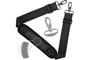 ZINZ 59" Pasek na ramię,z bardzo grubą stałą oddychającą podkładką Regulowany wytrzymały pasek na ramię,do torby na laptopa Torba na siłownię Torba na aparat i nie tylko,Czarny