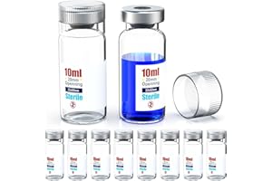 Biomed Solutions Sterile Empty Vial with Reusable Plastic Cap, Ready to Fill Glass Containers, Sealed Liquid Injection Bottle with Injection Port