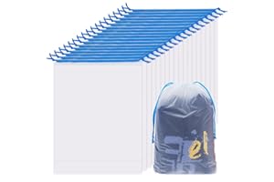 GUOKOFF 30 Pièces Sac à Chaussures de Voyage, 40 x 30cm Housse Chaussures Voyage, Drawstring Shoe Bags, Grand Sac de Rangement pour Chaussures (Bleu Drawstring)