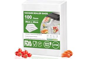 Omtofo 100 Buste Sacchetti Sottovuoto Alimenti 30x40 cm, Buste sottovuoto Alimenti Senza BPA Approvati Dalla FDA per Macchina Sottovuoto e Cottura Sous Vide, Buste Per Sottovuoto