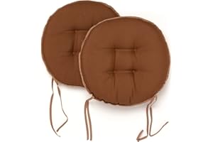 PARAMAISON Cuscini Sedia con Lacci Giunk, Set da 2 pezzi Rotondo, Imbottito, Interni od Esterni, Non Sfoderabile, Ø 40 cm, Vari Colori
