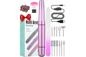 Fresa per Unghie Professionale, BICKON Manicure Elettrico e Pedicure Set con 11 Punte, 0~20000 RPM Velocità Regolabile, Sicuro e Silenzioso Fresa Unghie in Gel/Semipermanente per Casa e Salone Usare