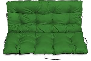 SuperKissen24. Cuscino Lungo per Panchina da Giardino 180x50 cm con Schienale 180x60 cm Resistente e Comodo per Panca da Esterno ed Interno - Verde