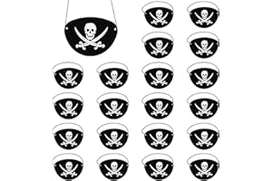 QEEQPF 20pcs Felt Pirate Eye Patches, One Eye Patches, Skeleton Captain Eye Patches for Halloween Dressup, Performance Props, Masquerade Masks, Cosplay.
