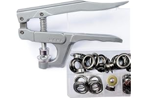 RERI Ösenzange set Außenwerbung Ösen Set mit Werkzeug Schwarz Φ14mm Ösen-Set Ösen-Set mit Ösen-Einstellwerkzeug für Schnürsenkel, Kleidung, Rucksack, Schuhleder