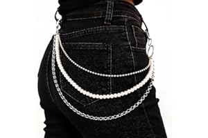 CATOR 1 pcs Catena per pantaloni hip hop punk a strati argento jeans catena catena portafoglio tasca catena unisex hip hop pantaloni catena gioielli per il corpo per donne e uomini regali