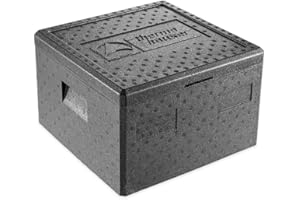 thermohauser - Caja térmica para pizza, de EPP, con tapa, 25 litros, 41 x 41 x 25,5 cm, para entrega de pizzas, color negro
