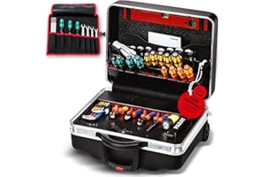 PARAT CLASSIC KingSize Roll neo CP-7 | Werkzeugkoffer für 60 Werkzeuge | Inkl. BASIC Roll-Up Case 8 | Rollkoffer mit CP-7 Halterungen | Bodenschale & Dokumentenfach | mit Teleskopauszug & Rollen