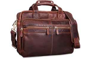 STILORD 'Explorer' Borsa da lavoro Porta documenti grande in pelle a tracolla per PC Uomo Donna stile vintage per insegnante ufficio