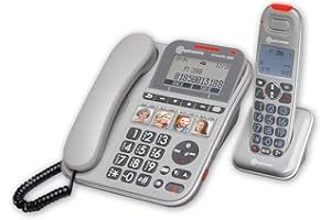 Amplicomms PowerTel 2880 Großtasten-Telefon für ältere Menschen, lautes Telefon für Schwerhörige, hörgerätekompatibles Telefon, Telefon mit großen Nummern